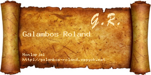 Galambos Roland névjegykártya